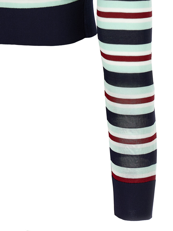 Self Portrait Navy Striped Viscose Knit Maglioni - Multicolor | 10d944ab175c95d54a759849b5faac44a2553894