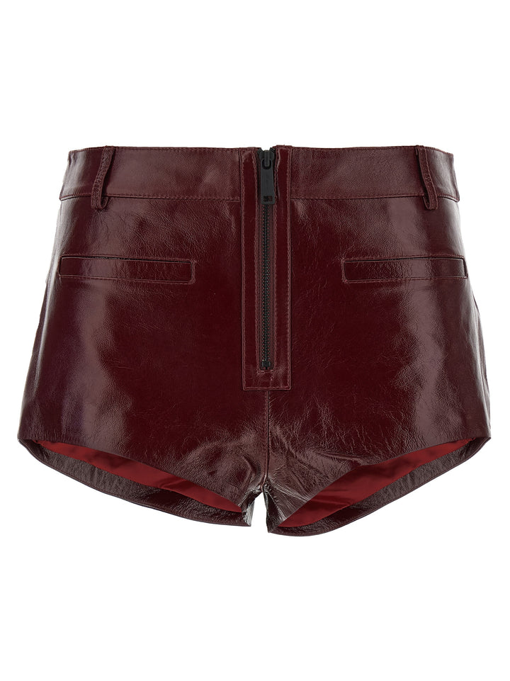 Self Portrait Craqué Leather Shorts Bermuda e Short - Bordeaux | b5a58dcfabb65036044470a95bd7e08e60657652