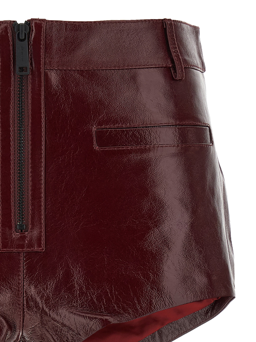 Self Portrait Craqué Leather Shorts Bermuda e Short - Bordeaux | e38e6445fe098a82c6871470211b4281bfe99228