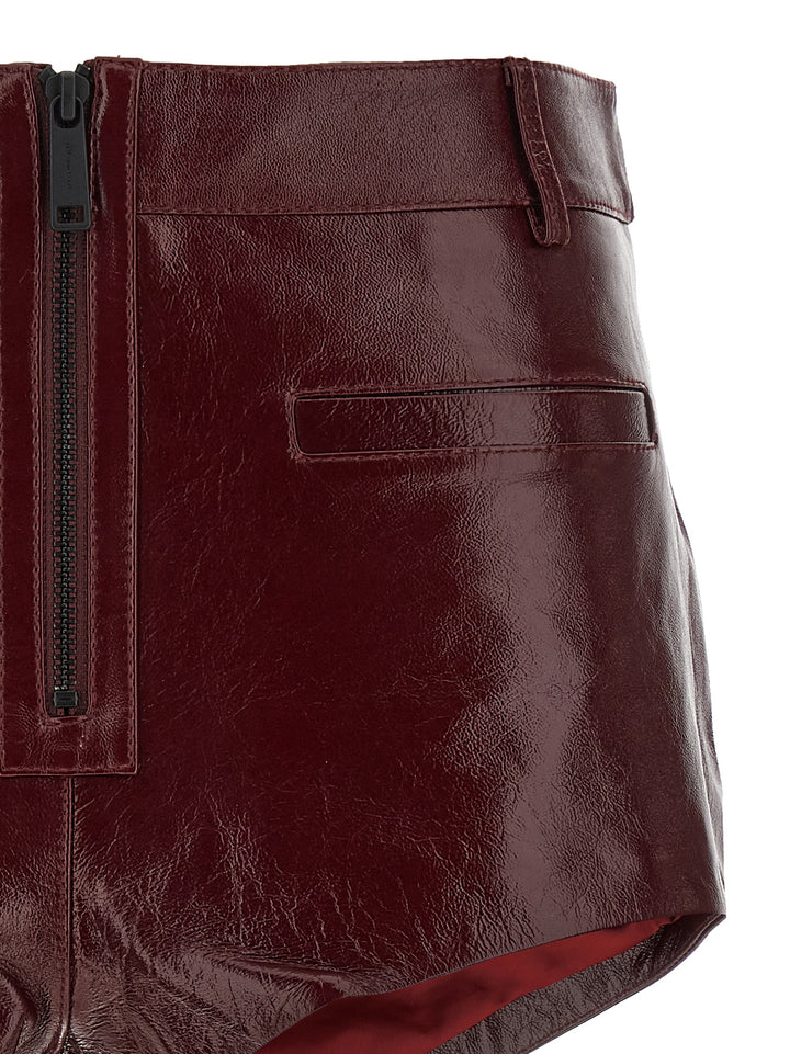Self Portrait Craqué Leather Shorts Bermuda e Short - Bordeaux | e38e6445fe098a82c6871470211b4281bfe99228