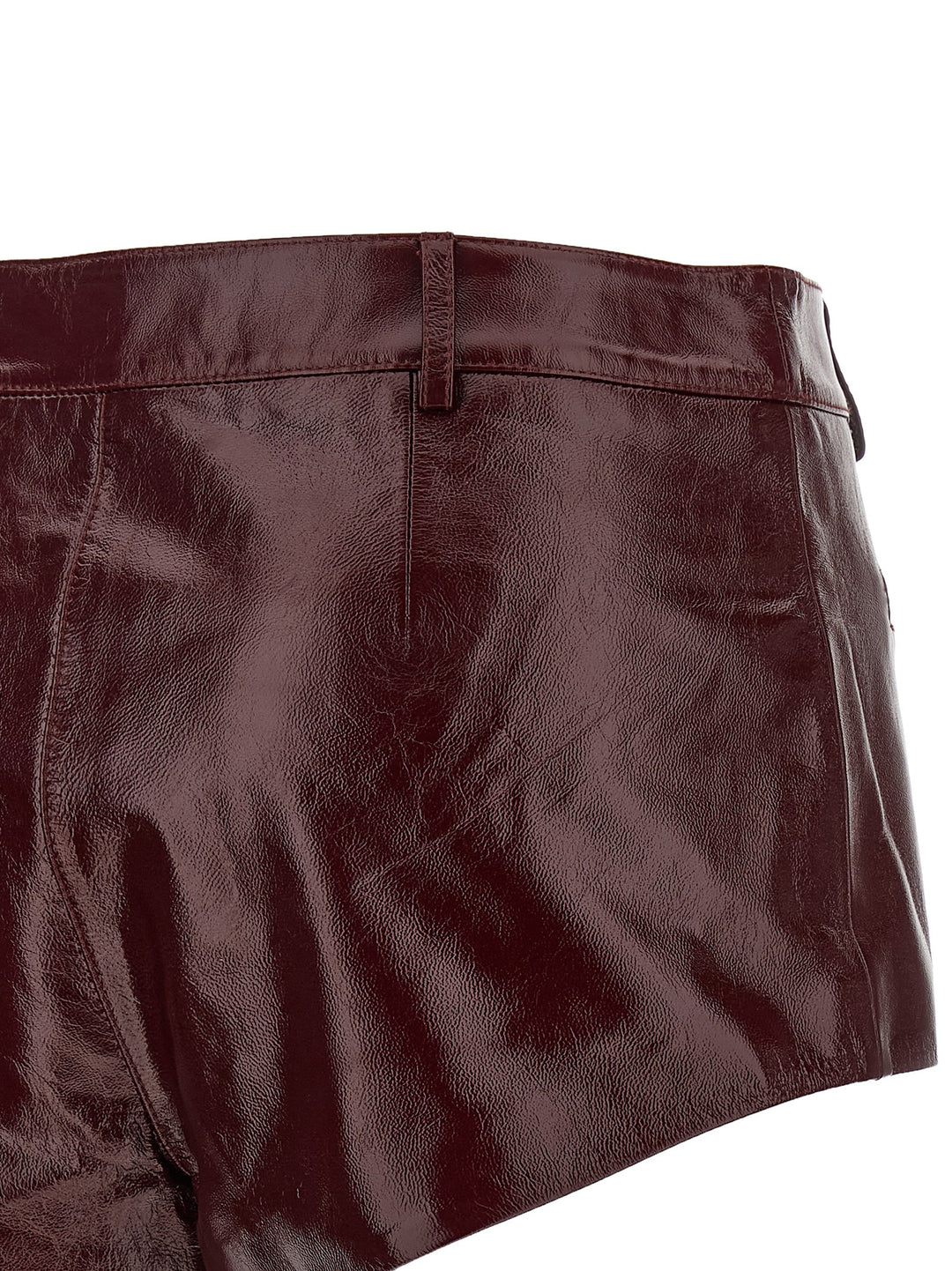 Self Portrait Craqué Leather Shorts Bermuda e Short - Bordeaux | ea3b572193808743bde68304d8ca64a9bc8299e7