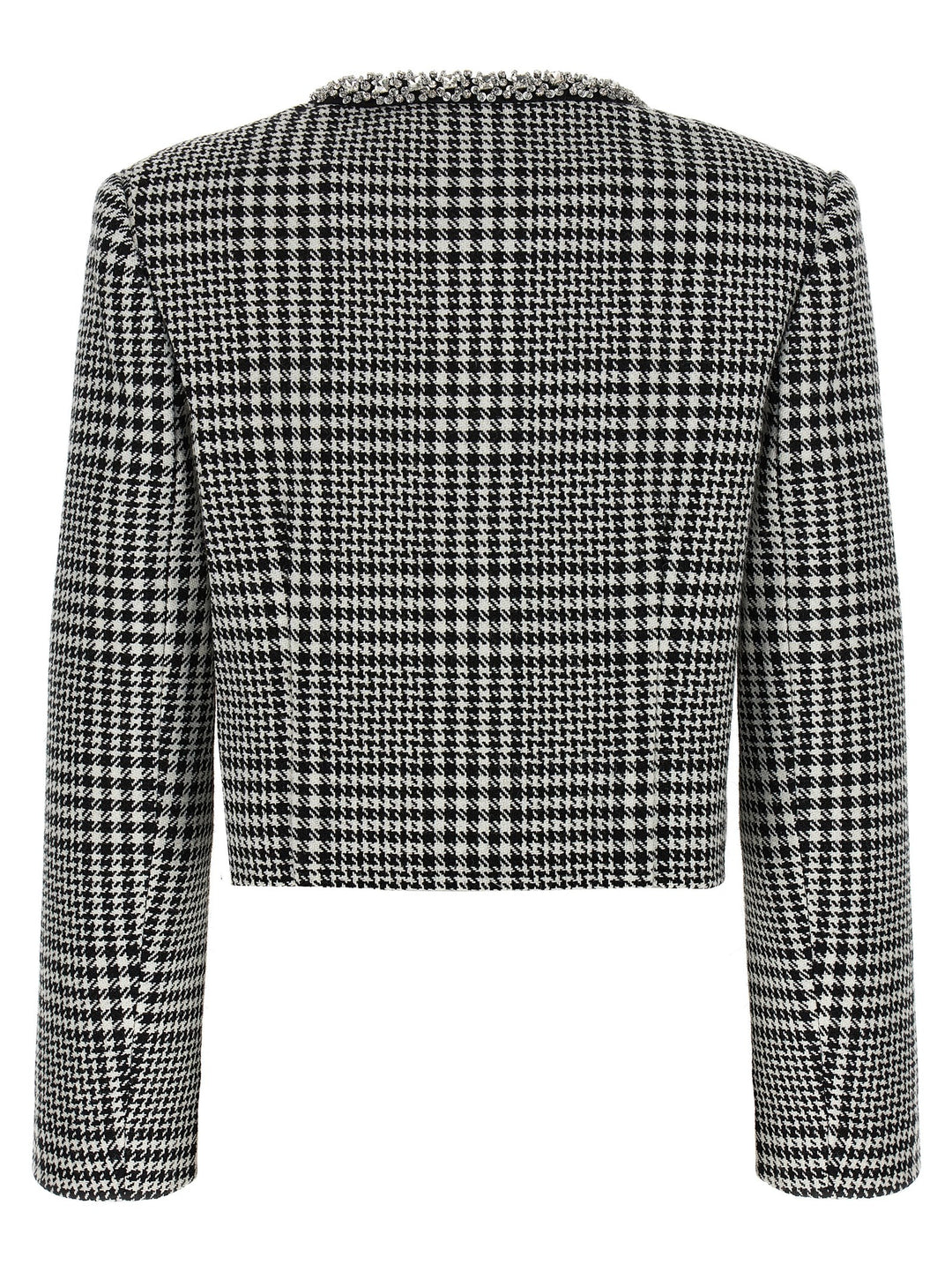 Self Portrait Houndstooth Crystal Trim BlazerS - Bianco/Nero | 2e565264c5159b9de6cb46ae73546cb933860328