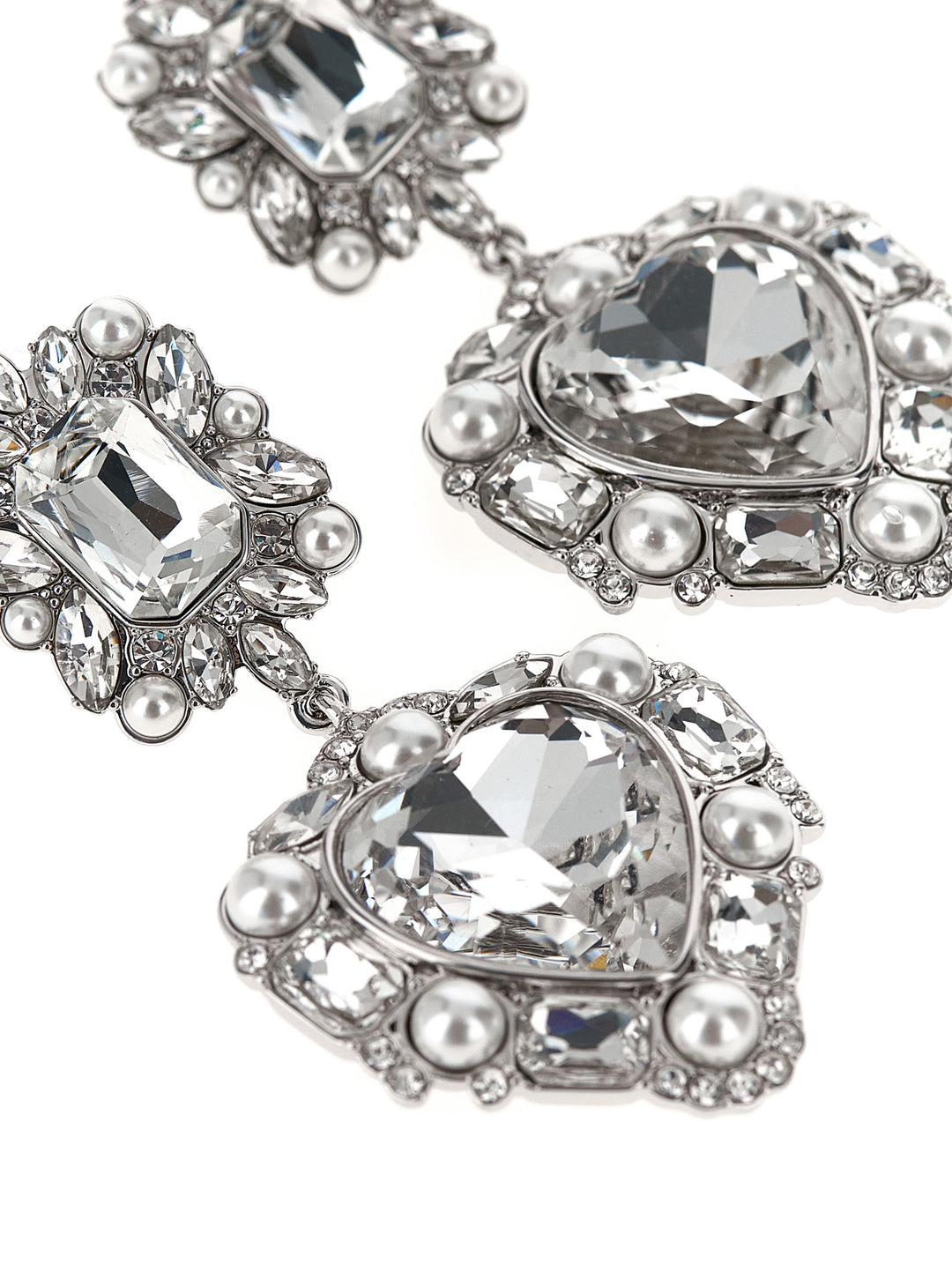 Self Portrait Crystal Pearl Tiered Heart Gioielli - Silver | 0b7664b4cd546dd132194b70ecfaf741212ca66b