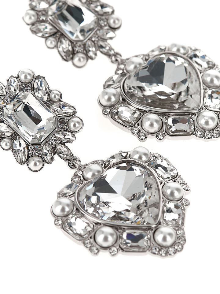 Self Portrait Crystal Pearl Tiered Heart Gioielli - Silver | 0b7664b4cd546dd132194b70ecfaf741212ca66b