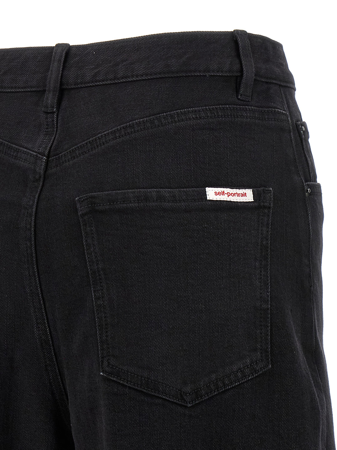 Self Portrait Black Barrel Leg Jeans - Nero | 4384adadc58b1aed2a1dd48c30f4358ebd7f7580