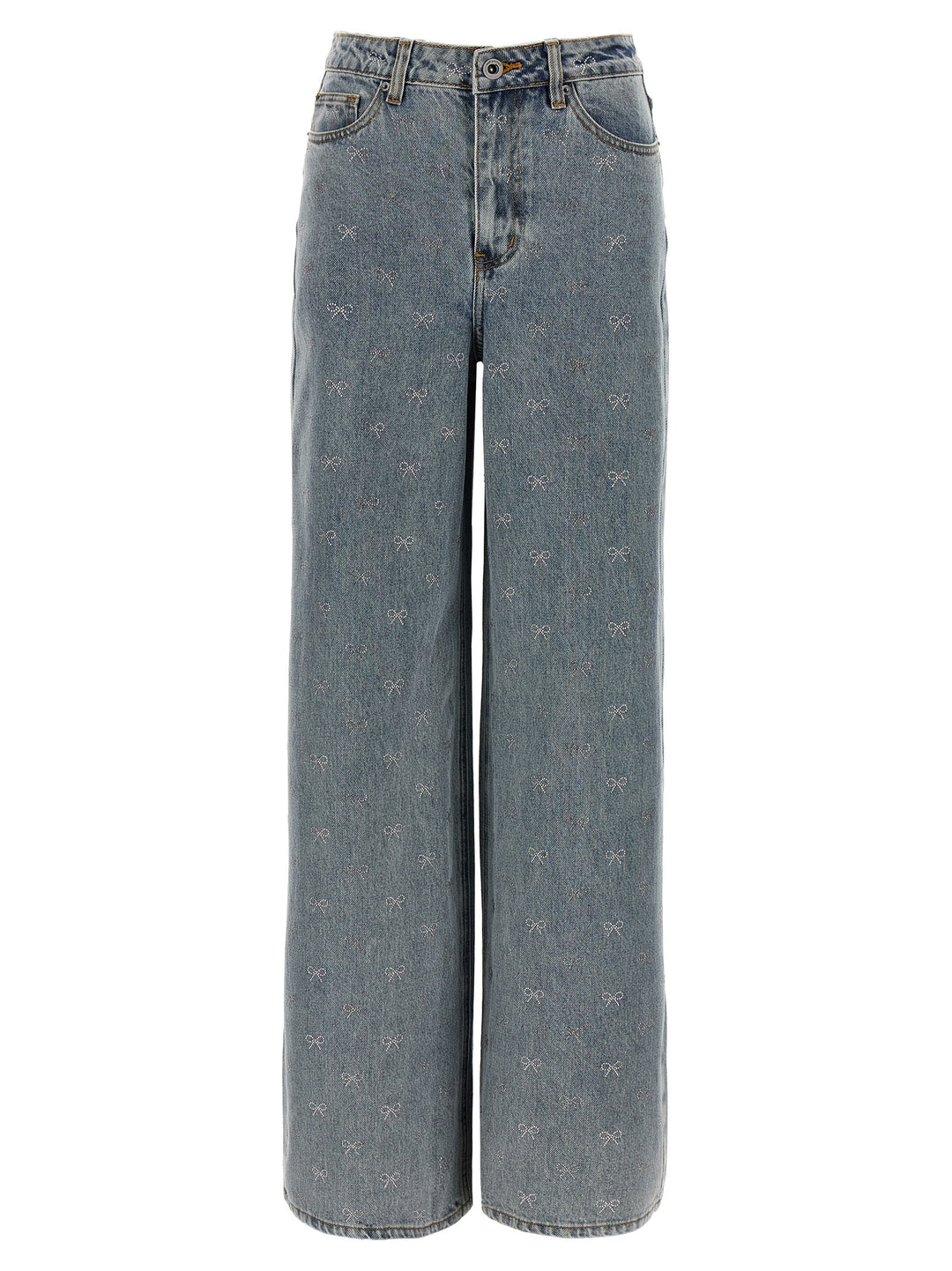 Self Portrait Light Blue Diamante Bow Jeans - Blu | 0748e0bd01ff185a914218d3f40ef0d448d5952f