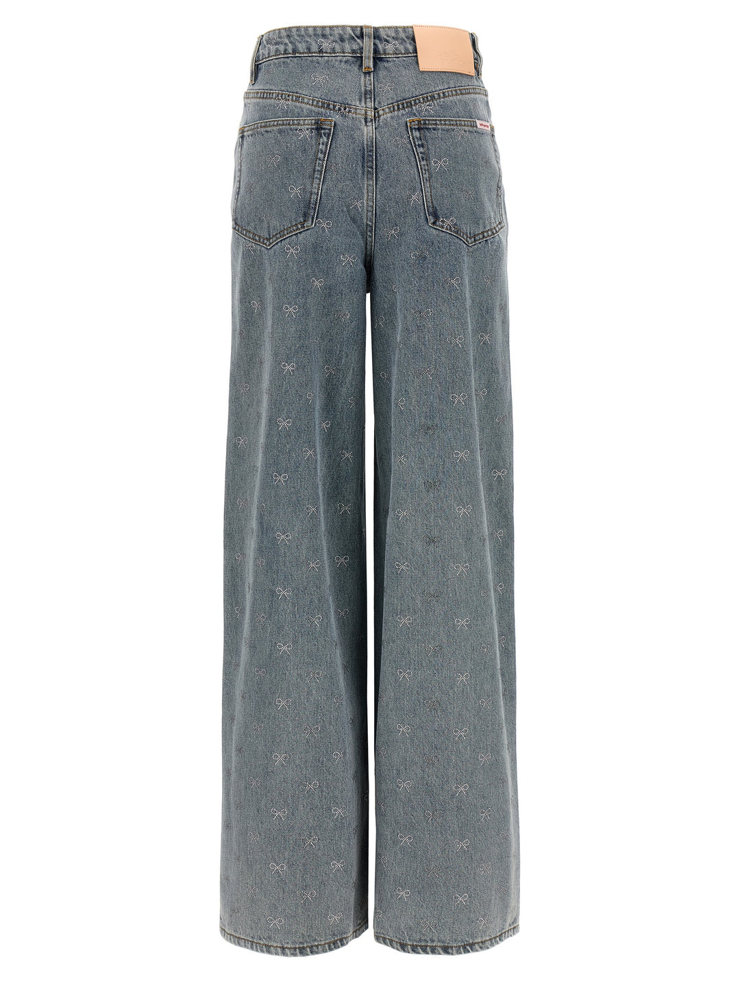 Self Portrait Light Blue Diamante Bow Jeans - Blu | ec96b232851aa4ad4627278f6129bea99ec14acc