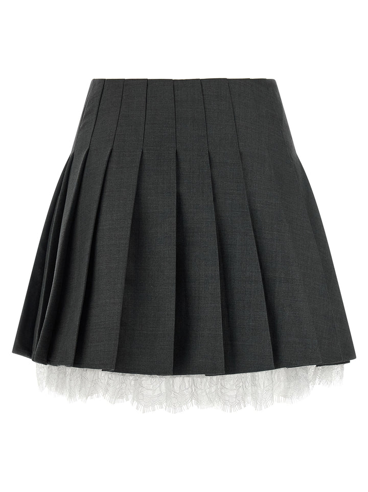 Self Portrait Pleated Skirt Gonne - Grigio | 629ca775bdda19144223fbd627041cd59c6f3b48