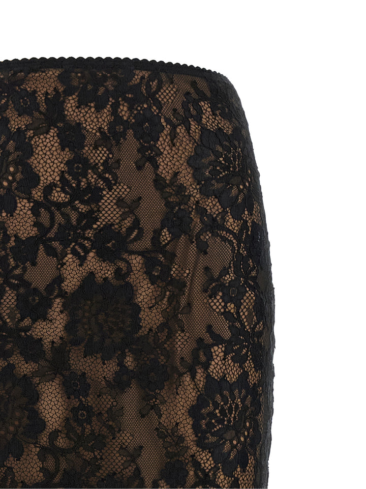 Self Portrait Black Lace Midi Gonne - Nero | 7cf1f998cd833810c60047e6c5020fb0a68464e2