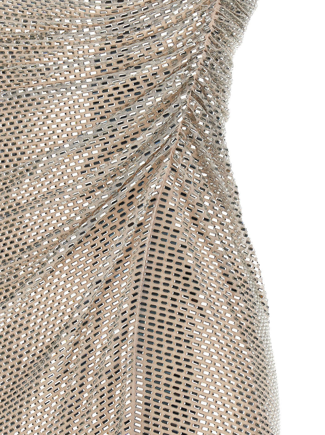 Self Portrait Champagne Rhinestone Draped Mini Abiti - Beige | 7a8132d99cfbdf6aac84e8e1687a684cfa6049ff
