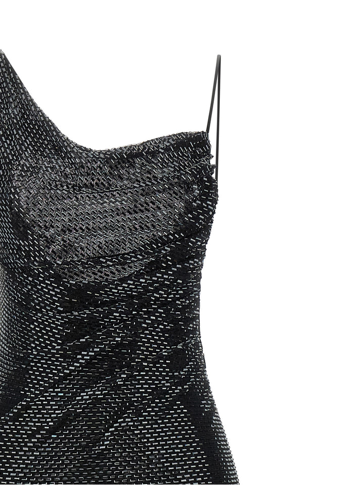Self Portrait Black Rhinestone Draped Maxi Abiti - Nero | 60b920f072896d6ca5d7f5a90be0c1cb9af0efc6