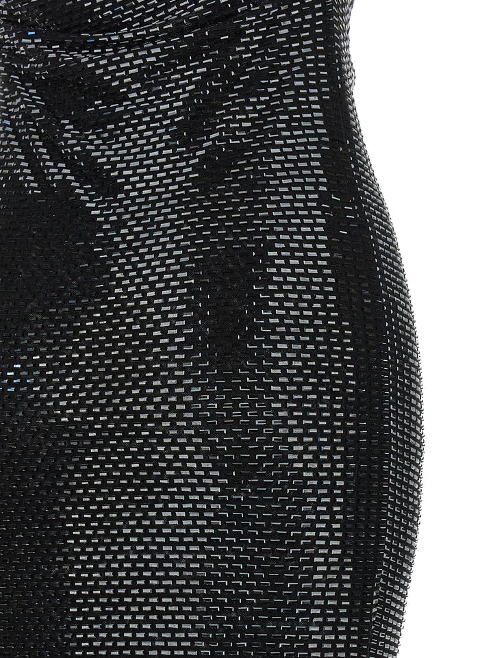 Self Portrait Black Rhinestone Draped Maxi Abiti - Nero | a34825d28e3aaf8bf828e96164738f4cec0a551e