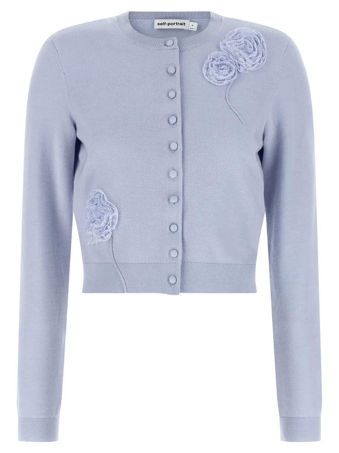 Self Portrait Blue Flower Knit Maglioni - Celeste | f9dc772af624217f159880f7b5f0b9f9690774f8