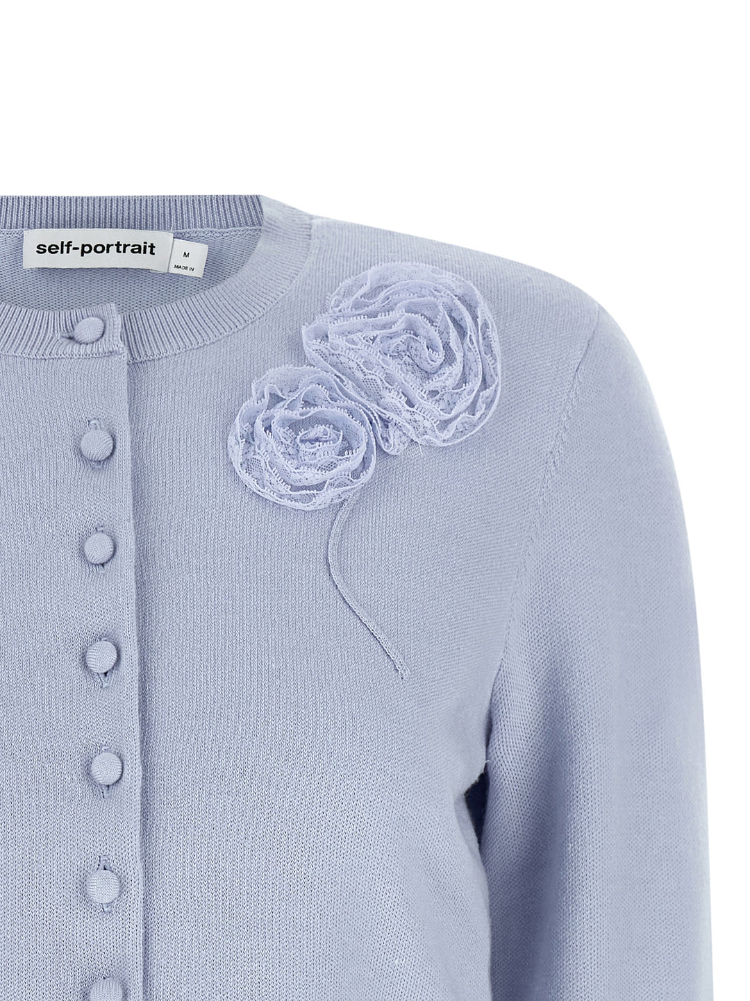 Self Portrait Blue Flower Knit Maglioni - Celeste | f56c9ff1f8bcc0fd2d6ca1b46f22c0d48a045414