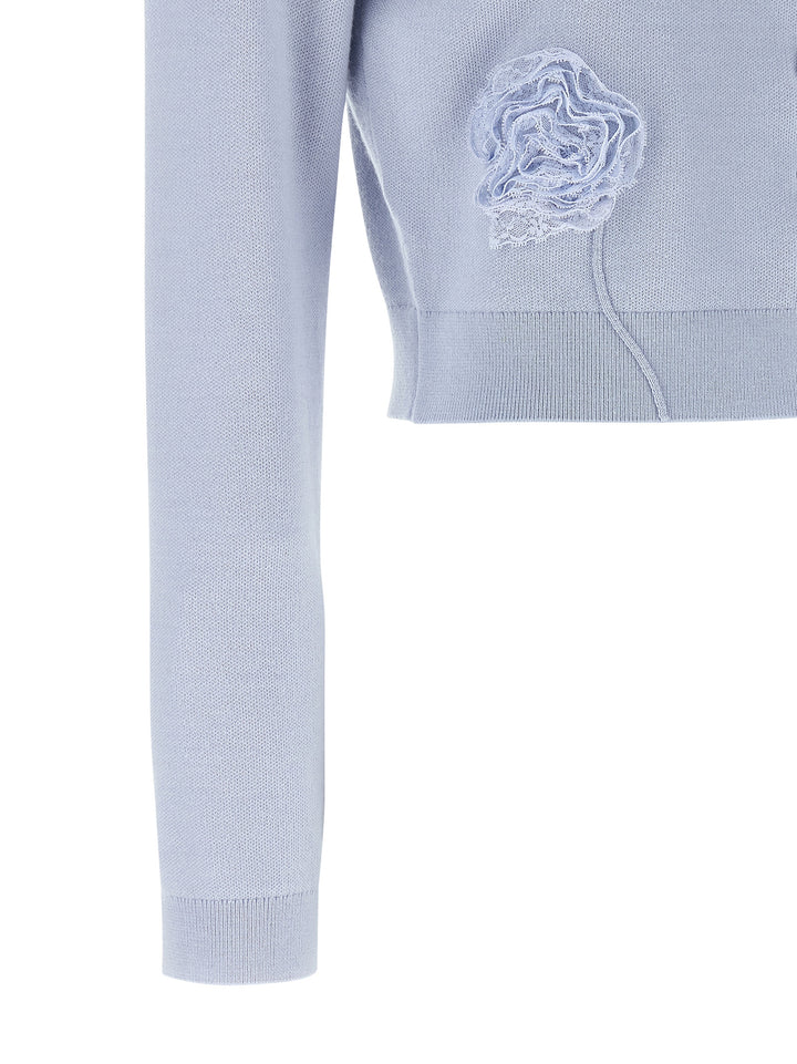 Self Portrait Blue Flower Knit Maglioni - Celeste | 7736dc3c670204031134634838bfc5ecfe10b1e5
