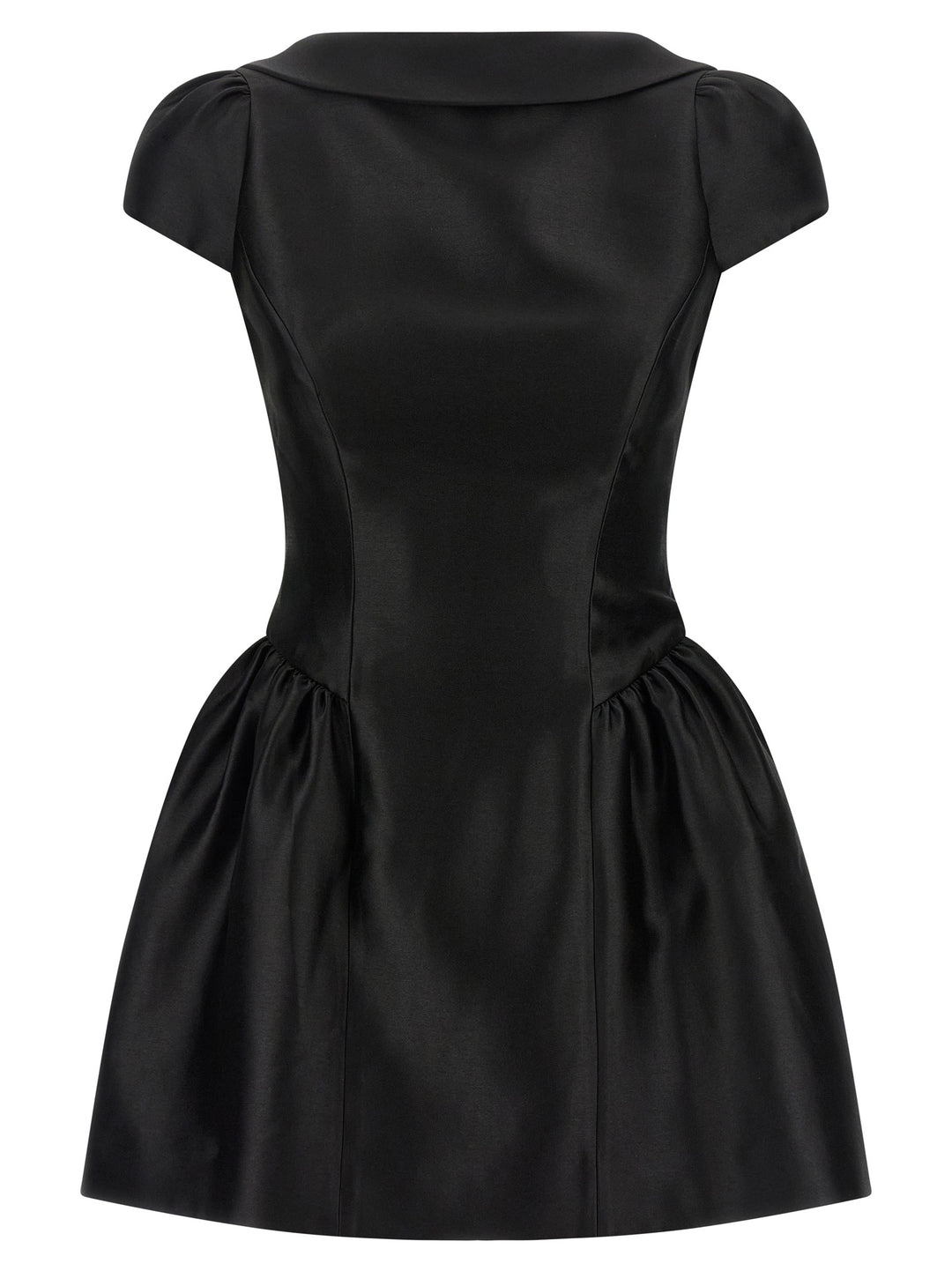 Self Portrait Black Taffetà Collared Mini Gonne - Nero | fbfc2239a81556825b3ab9337b7f72fa10ceb988