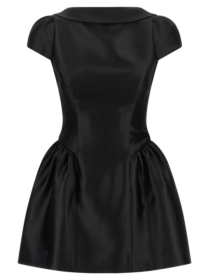 Self Portrait Black Taffetà Collared Mini Gonne - Nero | fbfc2239a81556825b3ab9337b7f72fa10ceb988