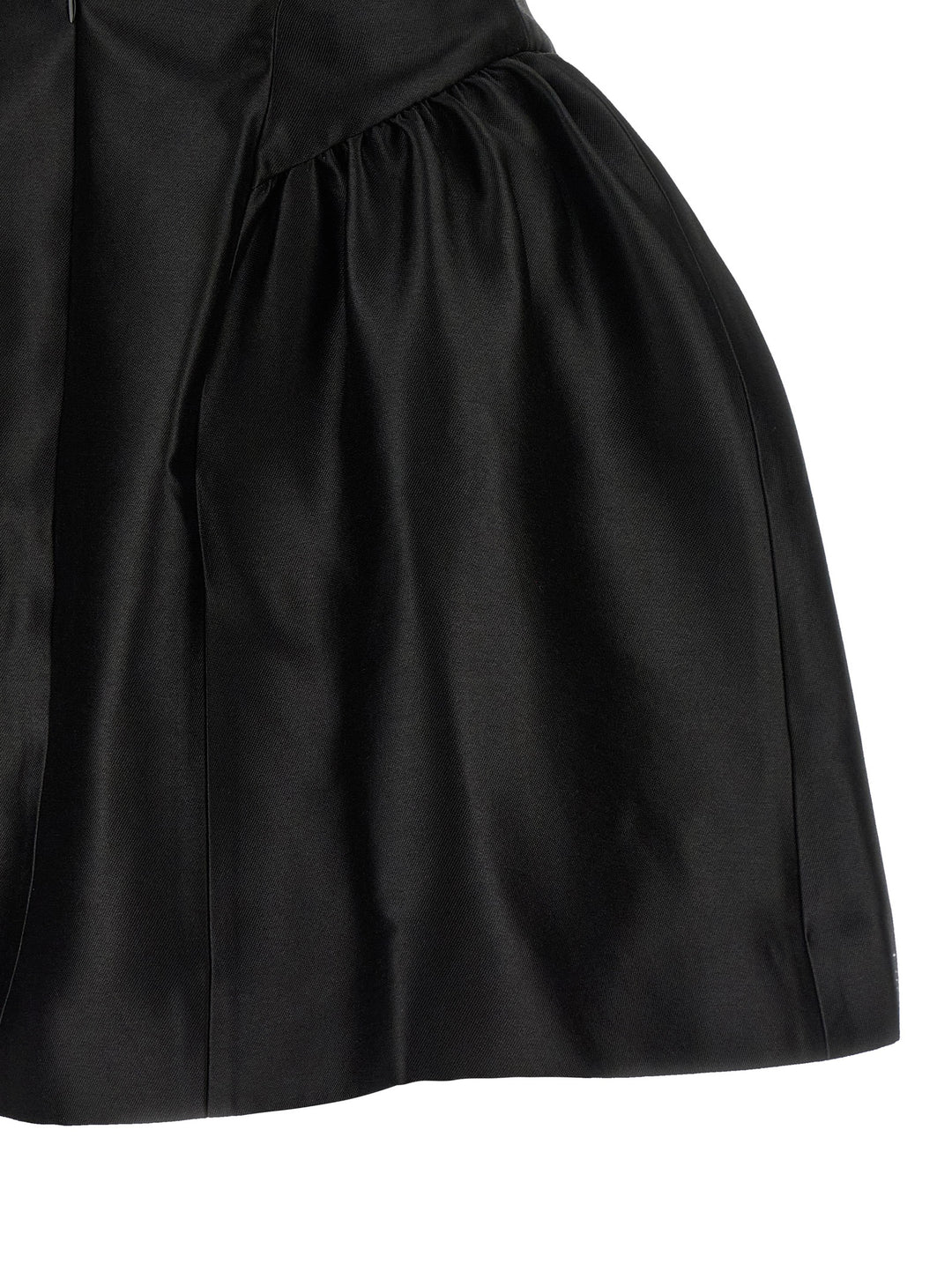 Self Portrait Black Taffetà Collared Mini Gonne - Nero | bd216b5a5b0b4a9dc664707ed2873fac7e34bf27