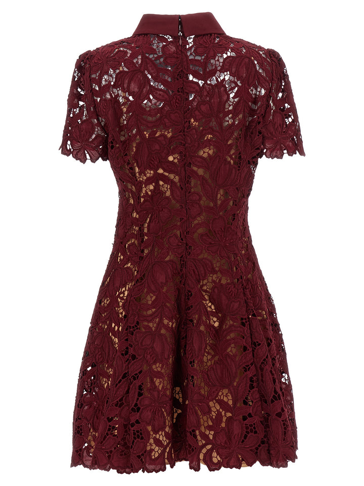 Self Portrait Burgundy Lace Mini Abiti - Bordeaux | 6d8632d05c3da63f63f189261a510d00f7216627