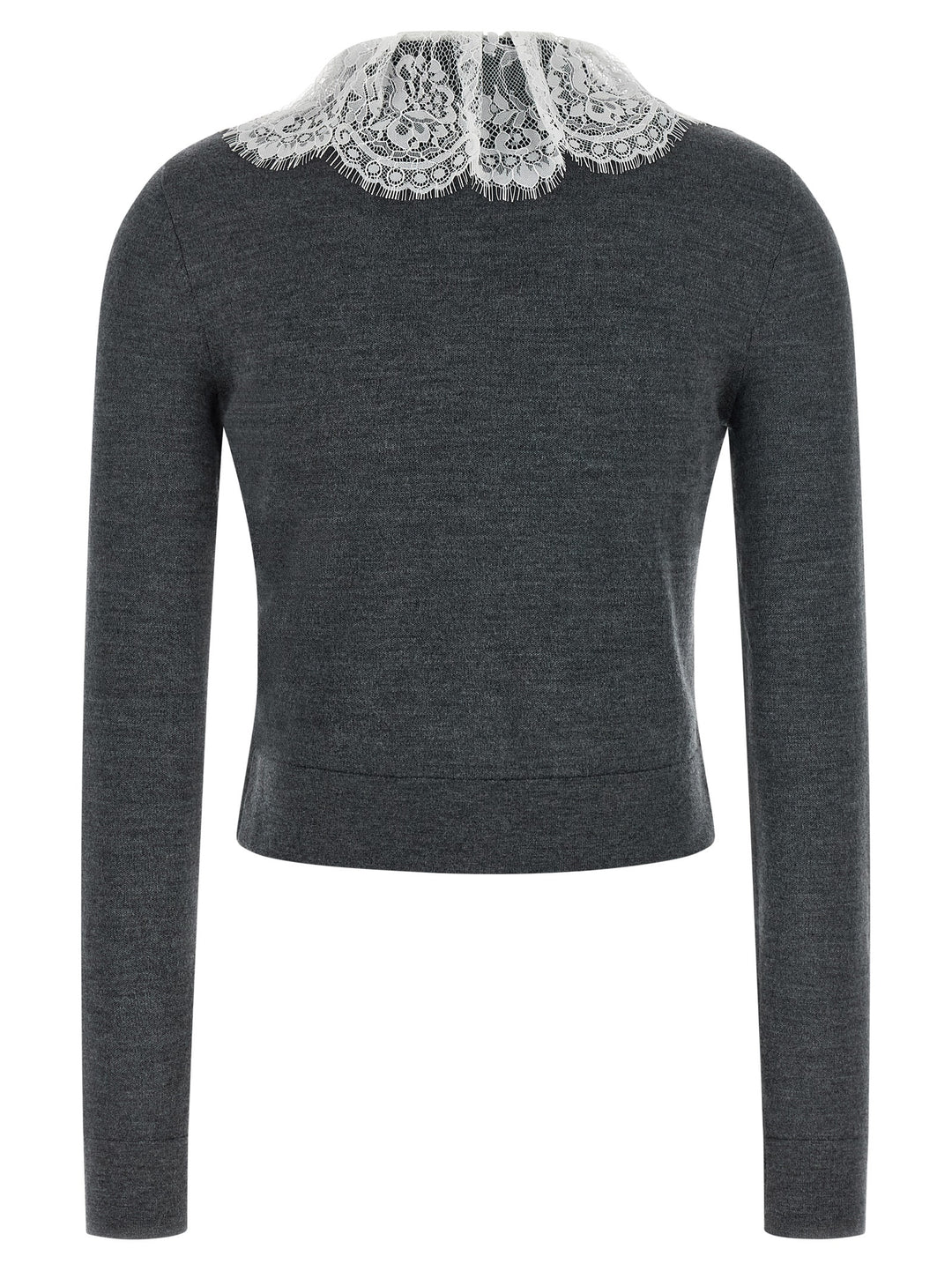 Self Portrait Grey Lace Collar Knit Maglioni - Grigio | f2f0852c9e2d9354d54de2c7f4945bc3d74f0a86