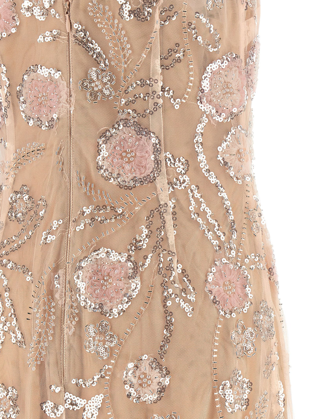 Self Portrait Pink Flower Sequin Embellished Midi Abiti - Rosa | 86df67844127bb7b1c2c9cd141a99a4dbd0174e6