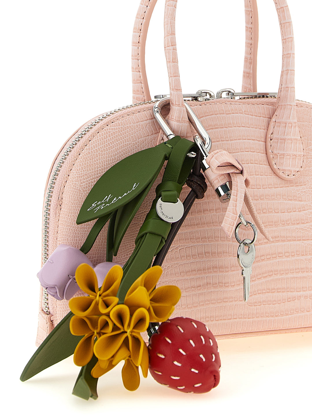 Self Portrait Embossed Leather Handbag Borse a Mano - Rosa | bf970ee35d0a65be1ef68f733894300bc445b45d