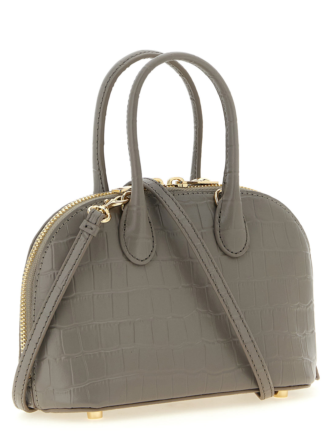 Self Portrait Croc Leather Mini Toast Borse a Mano - Grigio | d5adc9acd92ce097e70198393775cd267d4fa189