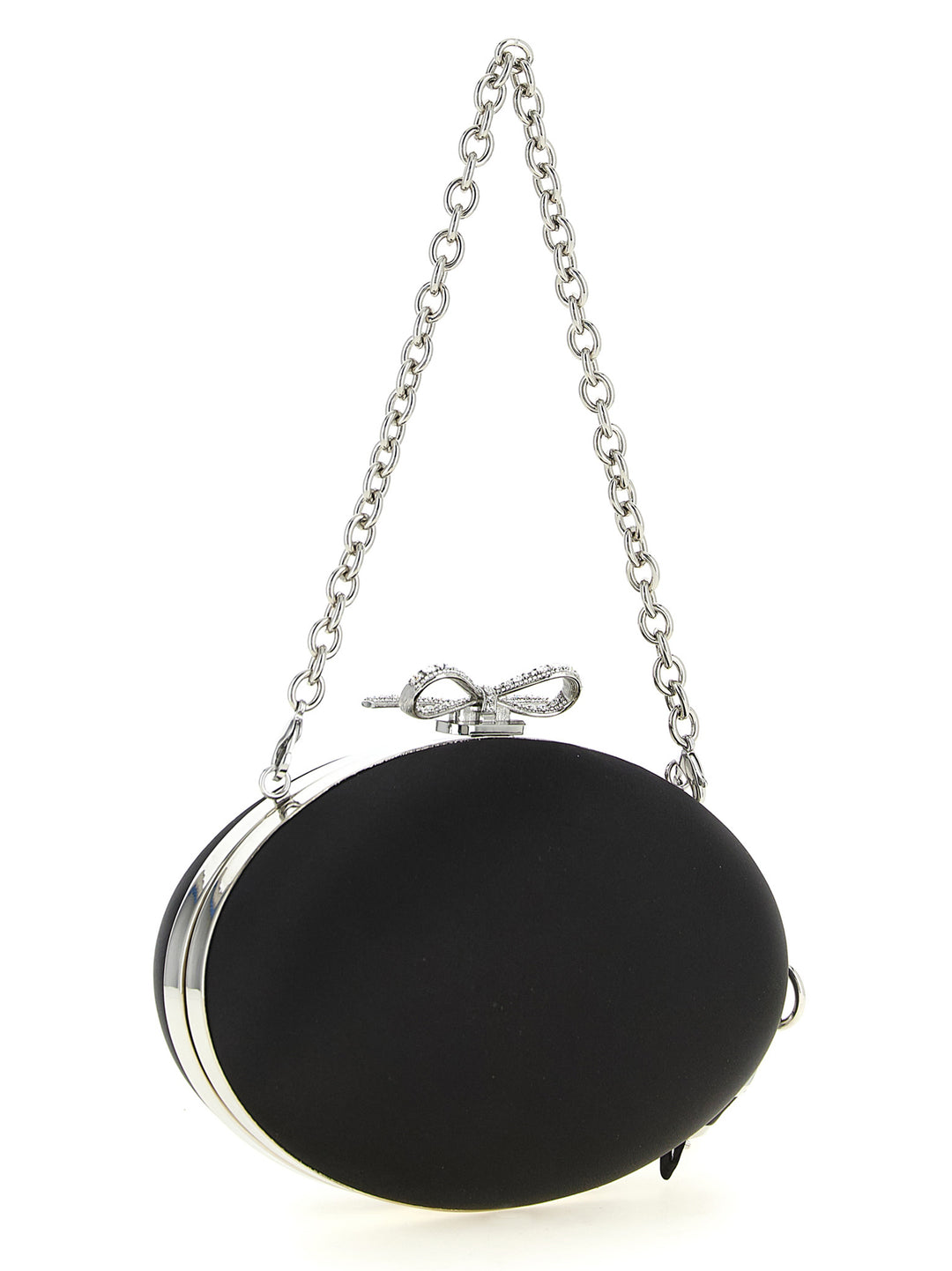 Self Portrait Satin Oval Clutch - Nero | 4671d4bdc48296416bf1af66eaa0ed17bf27b5c4