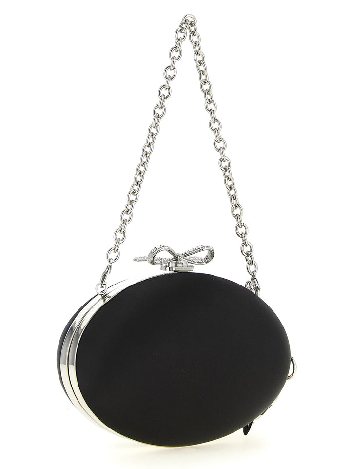 Self Portrait Satin Oval Clutch - Nero | 4671d4bdc48296416bf1af66eaa0ed17bf27b5c4