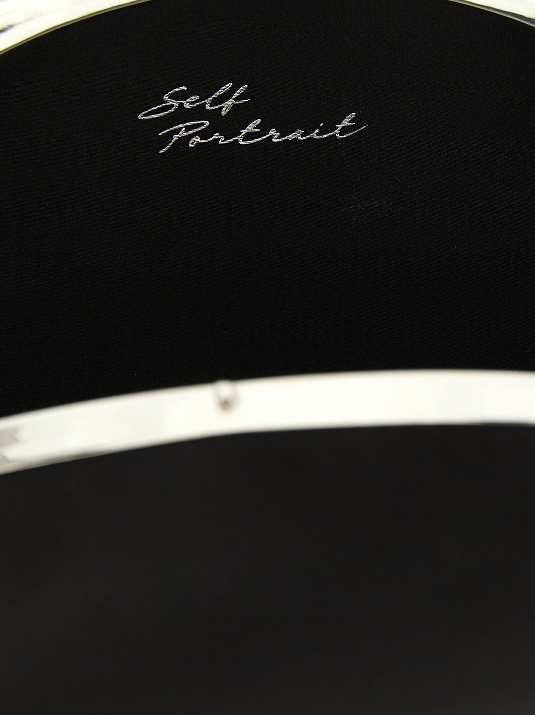 Self Portrait Satin Oval Clutch - Nero | 6fc29357422747f086451375df9008dfb96ec62e