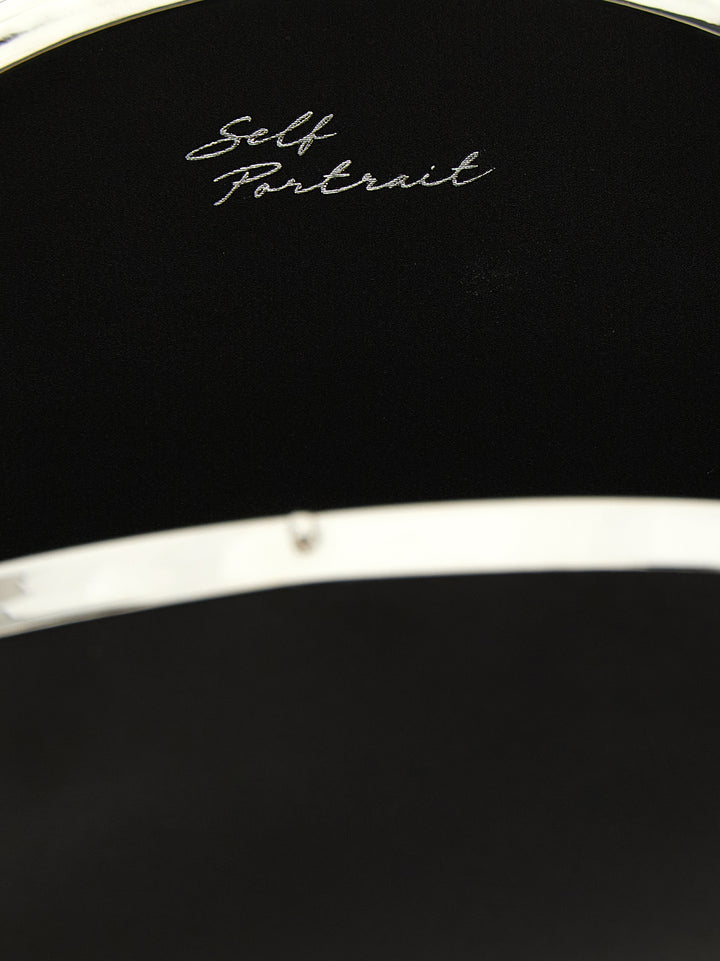 Self Portrait Satin Oval Clutch - Nero | 6fc29357422747f086451375df9008dfb96ec62e