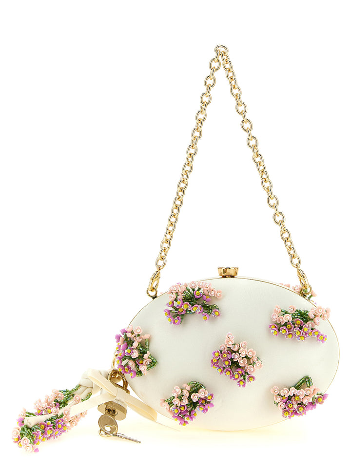Self Portrait Floral Decoration  Bag Clutch - Bianco | 19bb2b75c7605271f7259249d53564790797687c