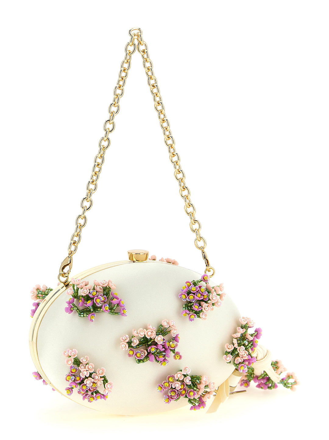 Self Portrait Floral Decoration  Bag Clutch - Bianco | 3d713e81905929a837297a3f69f2f6d64412ddf7