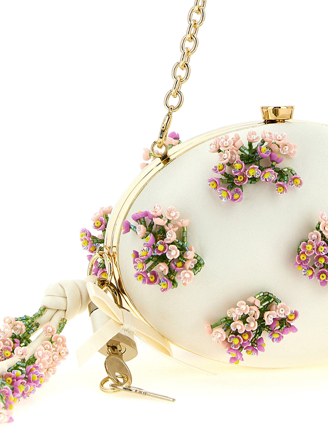 Self Portrait Floral Decoration  Bag Clutch - Bianco | 901cfc638a8b273df5ba32997cc725ccc674d90f