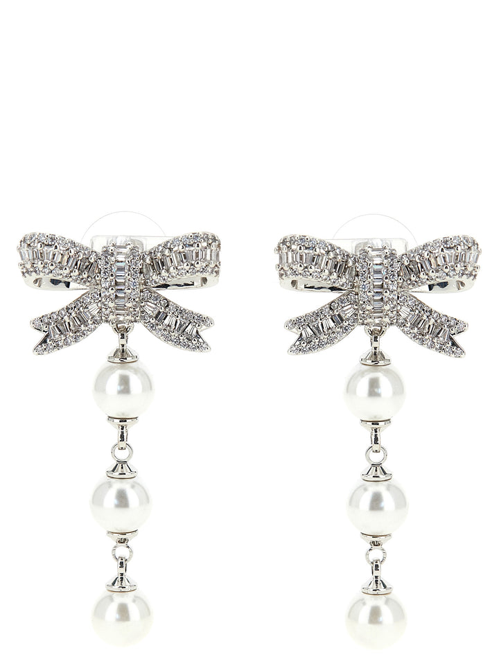 Self Portrait Crystal Bow Pearl Droplet Gioielli - Silver | 8de6e2cd0e8384620b6027438b4c2ff86fe3862f