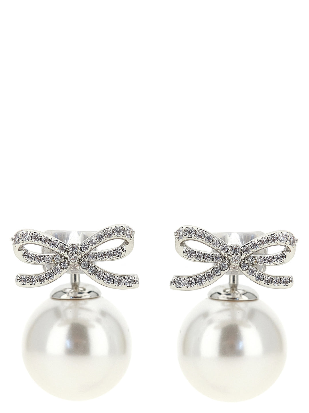Self Portrait Crystal Bow Pearl Back Gioielli - Silver | 939e4f18cfdc103fe87c12abc76bbb5f072e9fdc