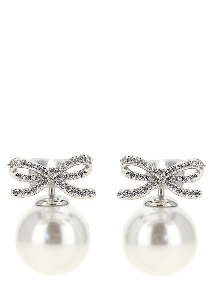 Self Portrait Crystal Bow Pearl Back Gioielli - Silver | 939e4f18cfdc103fe87c12abc76bbb5f072e9fdc
