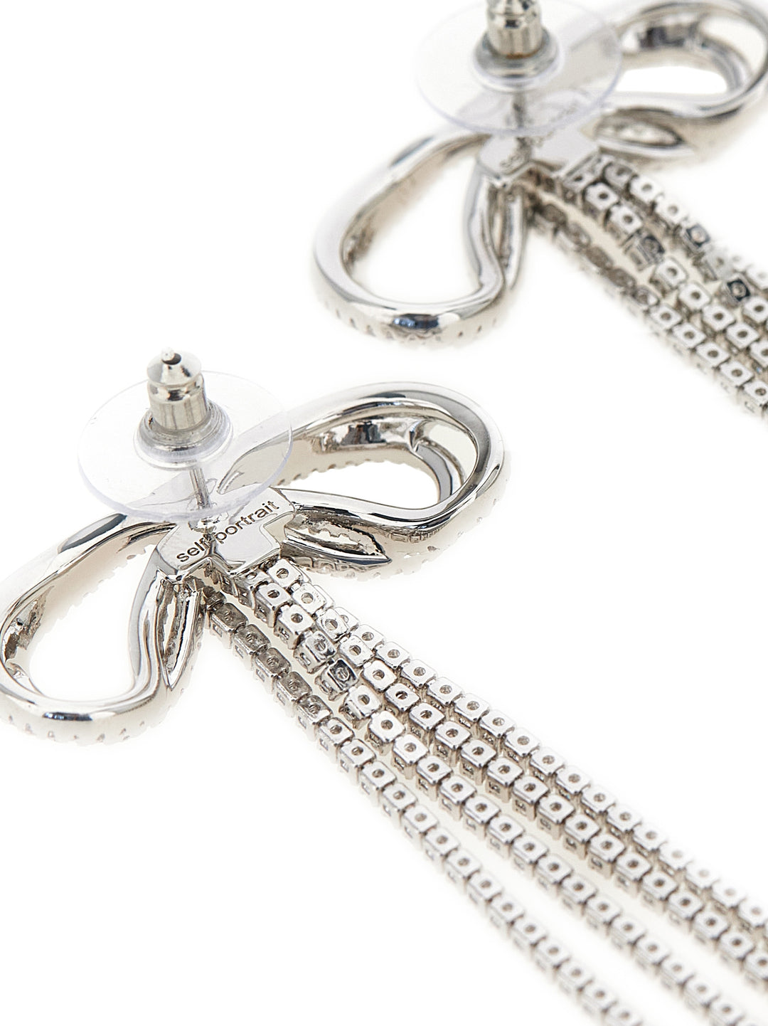 Self Portrait Double Crystal Bow Gioielli - Silver | f9d994618788f557f2646ffd35454259eabf8e86