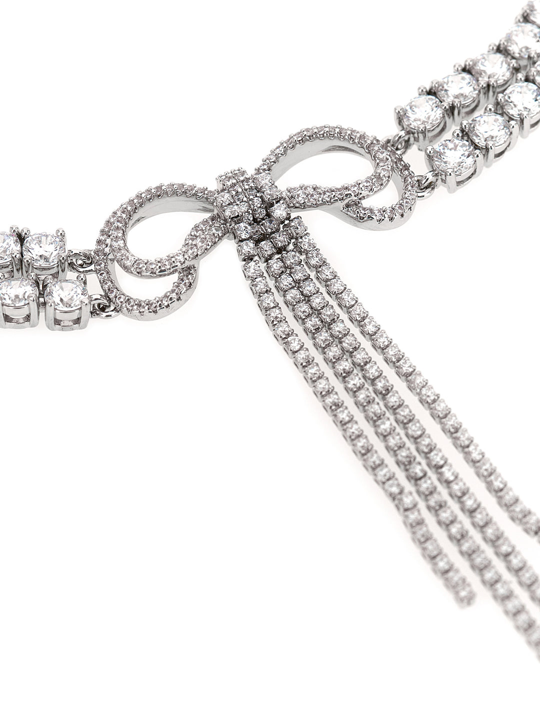 Self Portrait Double Crystal Bow Gioielli - Silver | e38796cfd89ae55115681f93215230cbc1d33f70
