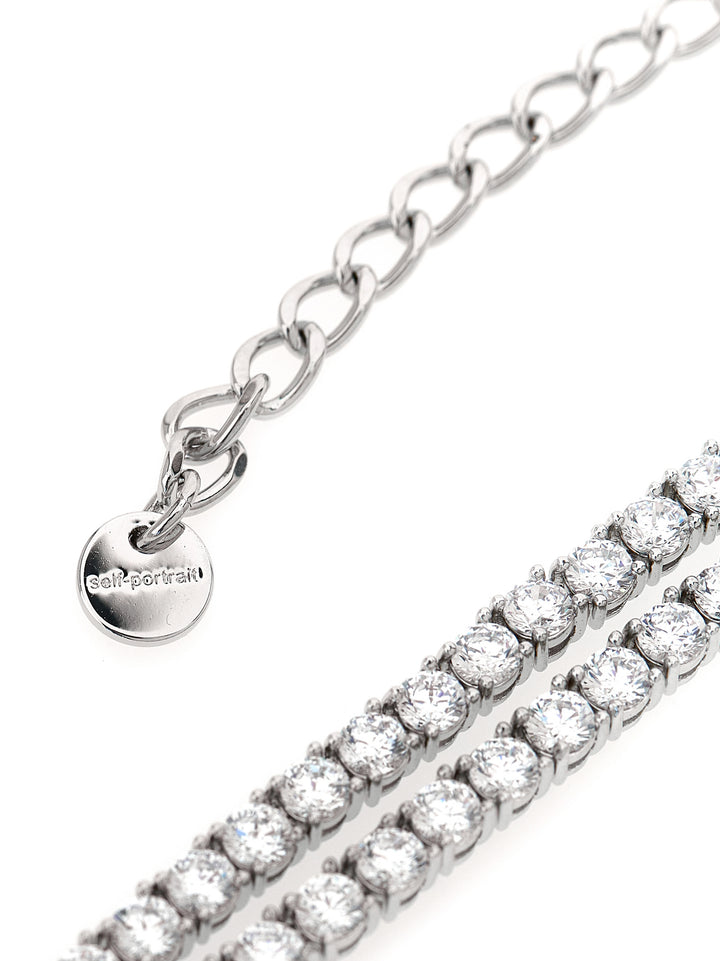 Self Portrait Double Crystal Bow Gioielli - Silver | d7d7b6c17b6b1ce6e734711a48105051c8a51fda