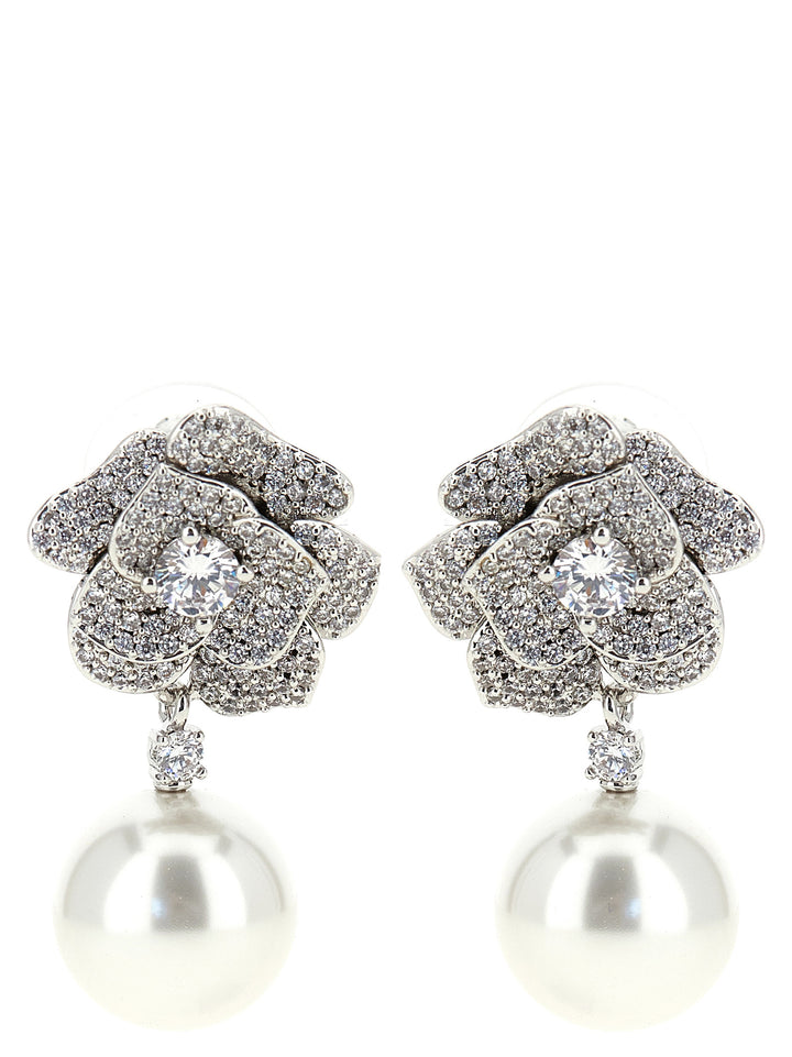Self Portrait Mini Crystal Flower Pearl Gioielli - Silver | b2a0383771fb75a7753a3b4d748dfae7557a34f2