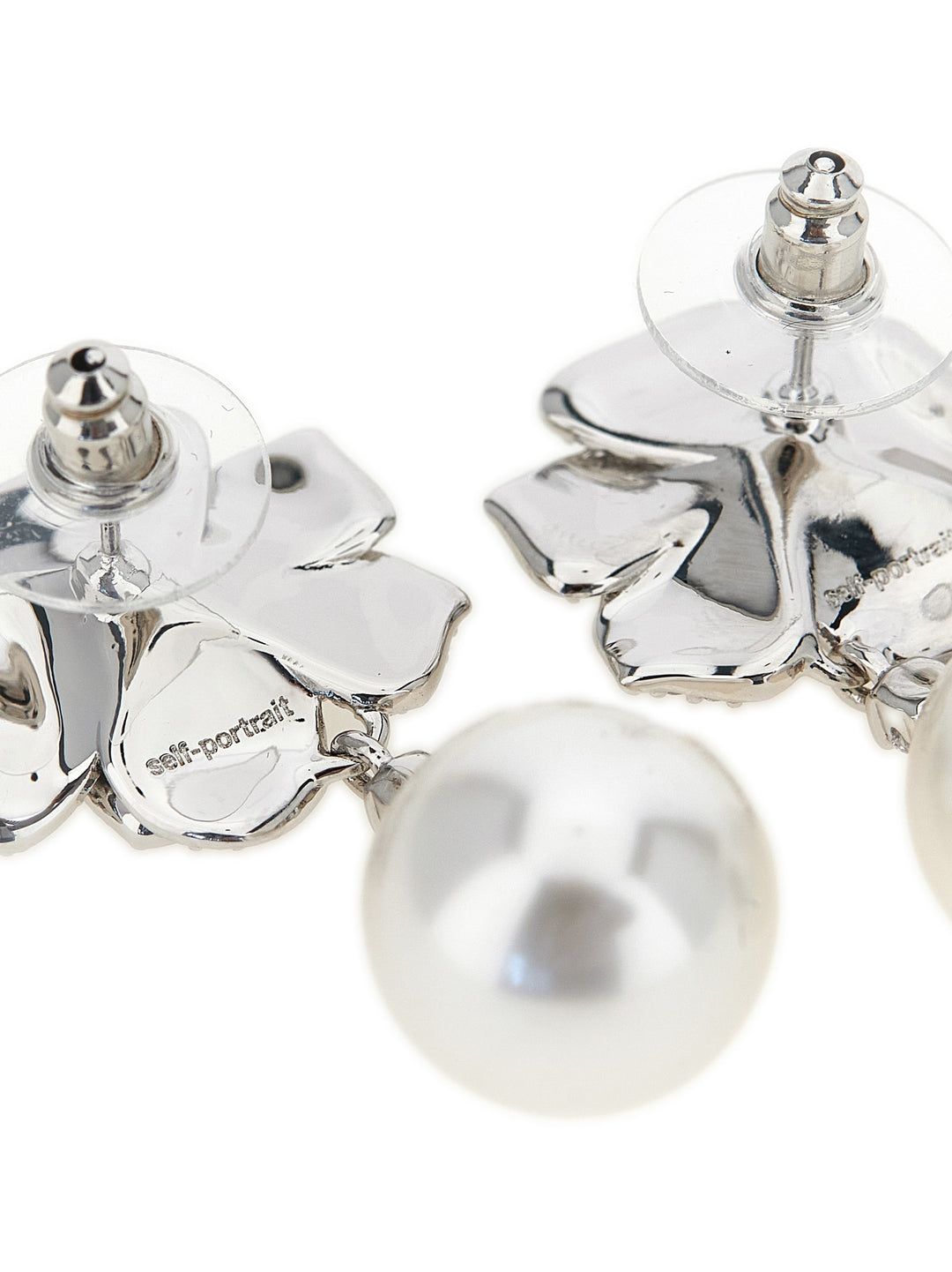 Self Portrait Mini Crystal Flower Pearl Gioielli - Silver | 4b2d952491ada3a94e0e0e42978dd1cf22f8be37