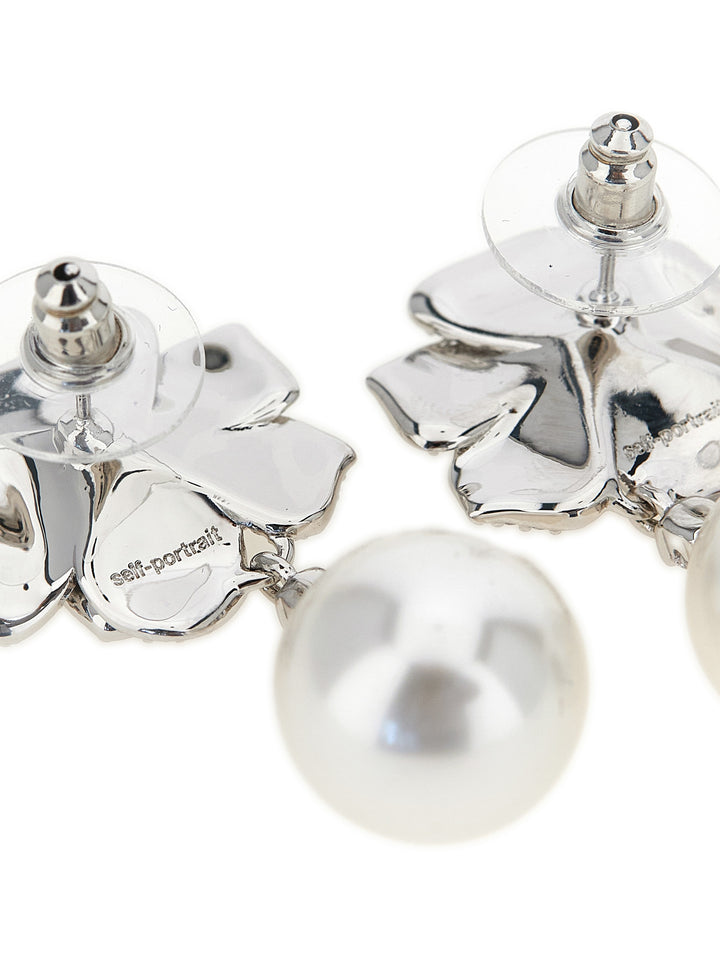 Self Portrait Mini Crystal Flower Pearl Gioielli - Silver | 4b2d952491ada3a94e0e0e42978dd1cf22f8be37