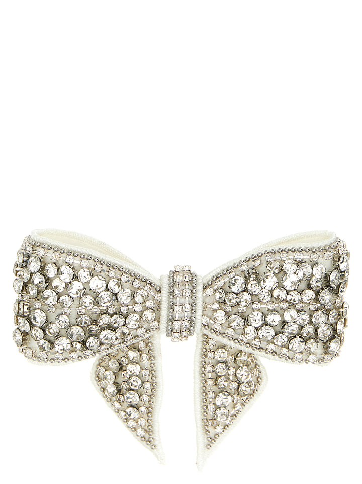 Self Portrait Crystal Embellished Bow Accessori per Capelli - Bianco | faa2db9c4d3e2f43bd99468b477ffeab7b3c68e6