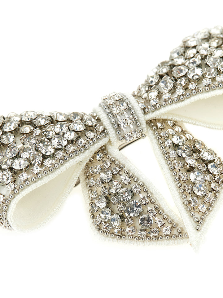 Self Portrait Crystal Embellished Bow Accessori per Capelli - Bianco | 1d0161ef7be04059934de1c12d81050709c3aab0