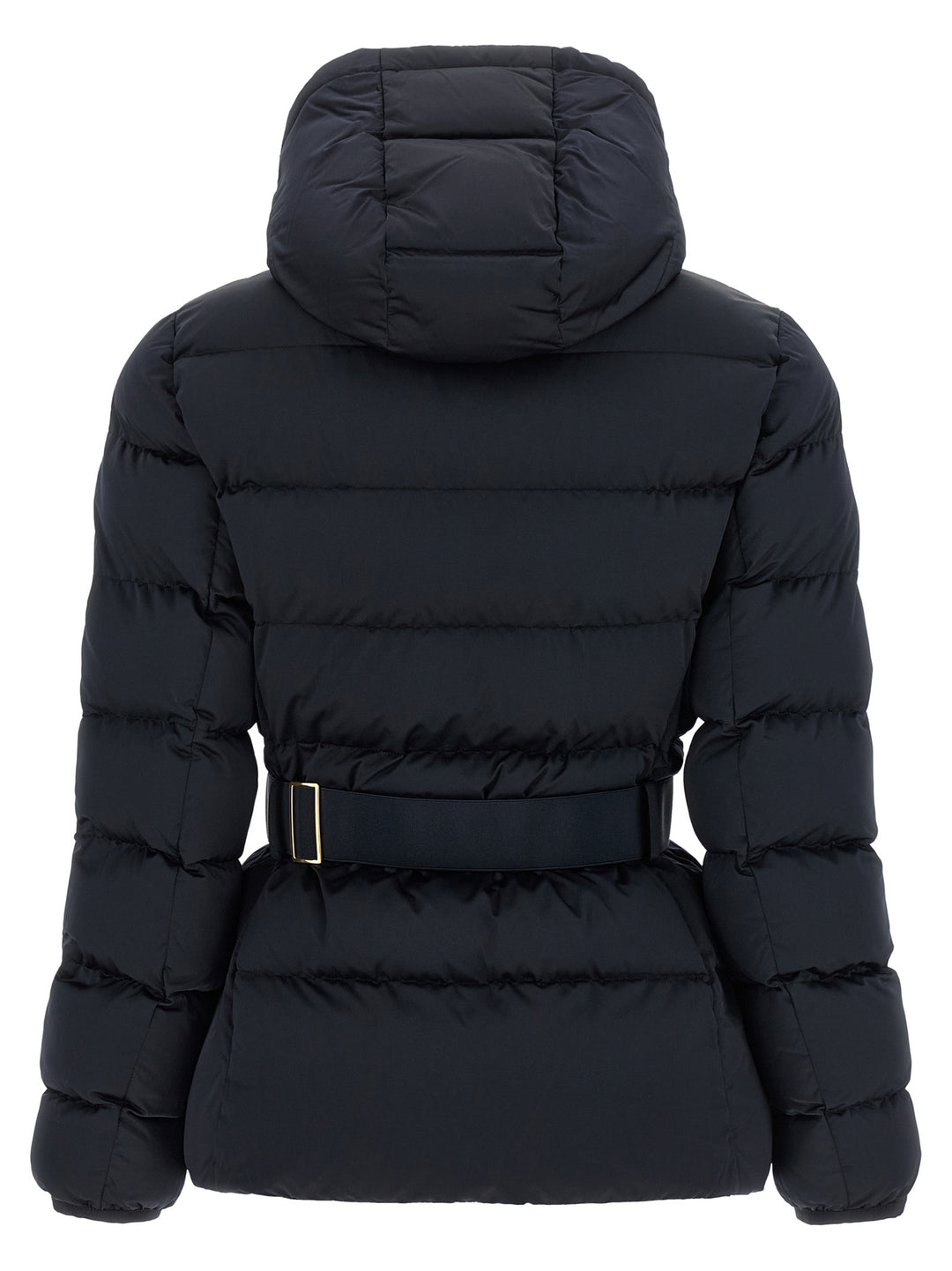 Elisabetta Franchi Belted Down Jacket With Logo Buckle Puffer Jackets - Nero | dfb21c946747a8a562a8a30f766b3578690b4fa2