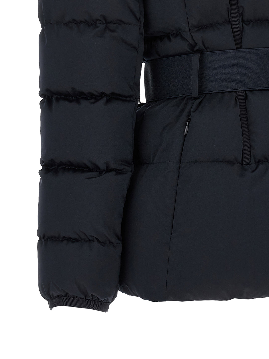 Elisabetta Franchi Belted Down Jacket With Logo Buckle Puffer Jackets - Nero | ea184aead46b04d0ecba6c64667173548e9f326f