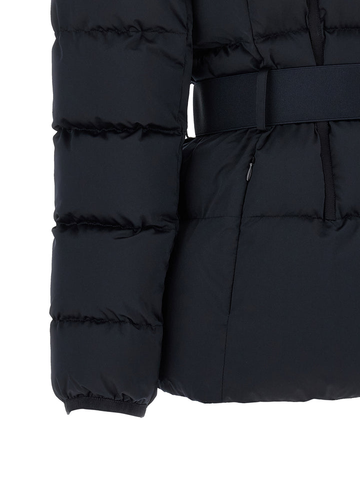 Elisabetta Franchi Belted Down Jacket With Logo Buckle Puffer Jackets - Nero | ea184aead46b04d0ecba6c64667173548e9f326f