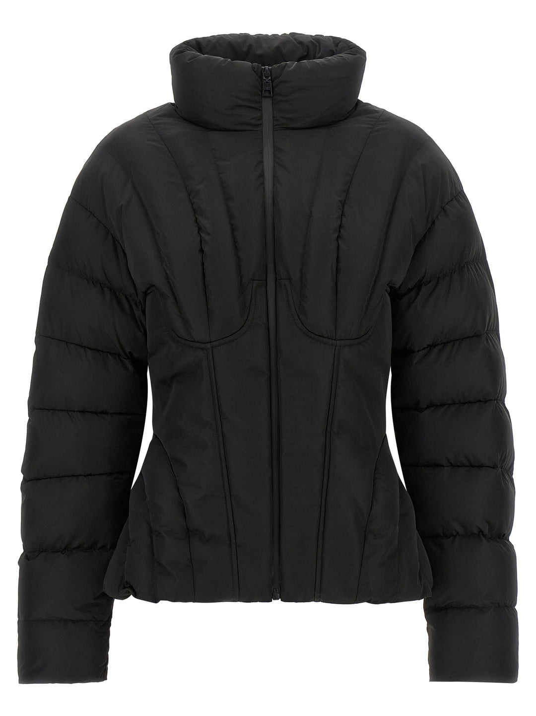 Elisabetta Franchi Bustier Quilted Down Jacket Puffer Jackets - Nero | 8bfcad0ae88a84a1aaaa0de517ad9c9b70a039ac