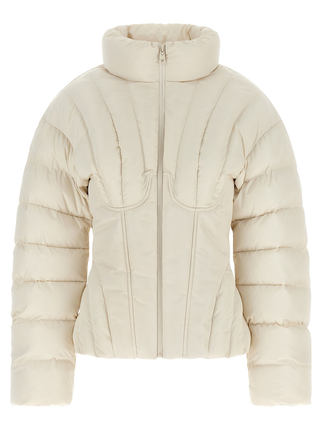 Elisabetta Franchi Exhausted Quilted Down Jacket Puffer Jackets - Bianco | 6714038138d195431faa62153c8b012eb1b288fb